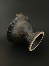 Load image into Gallery viewer, Handmade Black Pedestal Bowl with Oil Skin Glaze