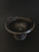 Load image into Gallery viewer, Handmade Black Pedestal Bowl with Oil Skin Glaze