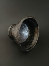 Load image into Gallery viewer, Handmade Black Pedestal Bowl with Oil Skin Glaze