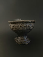 Load image into Gallery viewer, Handmade Black Pedestal Bowl with Oil Skin Glaze
