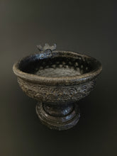Load image into Gallery viewer, Handmade Black Pedestal Bowl with Oil Skin Glaze