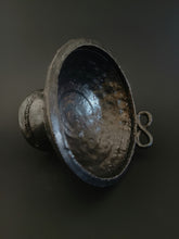 Load image into Gallery viewer, Handmade Black Pedestal Bowl with Oil Skin Glaze