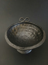 Load image into Gallery viewer, Handmade Black Pedestal Bowl with Oil Skin Glaze