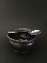 Load image into Gallery viewer, Handmade Black Bowl with Oil Skin Glaze