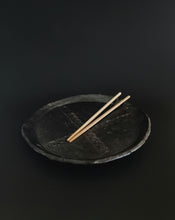 Load image into Gallery viewer, Handmade Black Serving Plate with Oil Skin Glaze