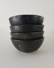 Load image into Gallery viewer, Pinched Black Bowl with Oil Skin Glaze
