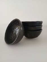 Load image into Gallery viewer, Pinched Black Bowl with Oil Skin Glaze