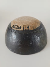 Load image into Gallery viewer, Pinched Black Bowl with Oil Skin Glaze