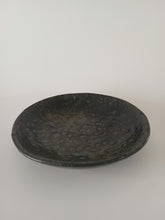 Load image into Gallery viewer, Pinched Black Low Bowl with Oil Skin Glaze