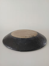Load image into Gallery viewer, Pinched Black Low Bowl with Oil Skin Glaze