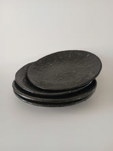 Load image into Gallery viewer, Pinched Black Dinner Plate with Oil Skin Glaze
