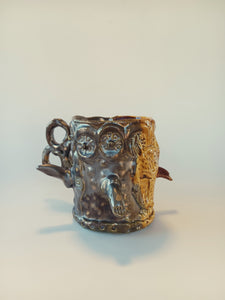 Massive Pissing Dog Mug with Ridiculous Triple Olympic Tail Handle