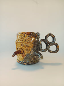 Massive Pissing Dog Mug with Ridiculous Triple Olympic Tail Handle