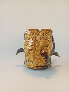 Massive Pissing Dog Mug with Ridiculous Triple Olympic Tail Handle